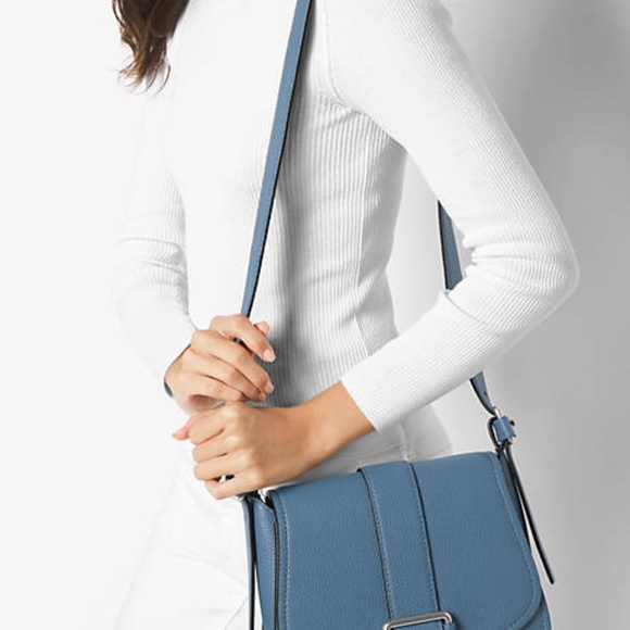 Michael Kors Maxine Large Saddle Bag in Denim NWT - Picture 3 of 5